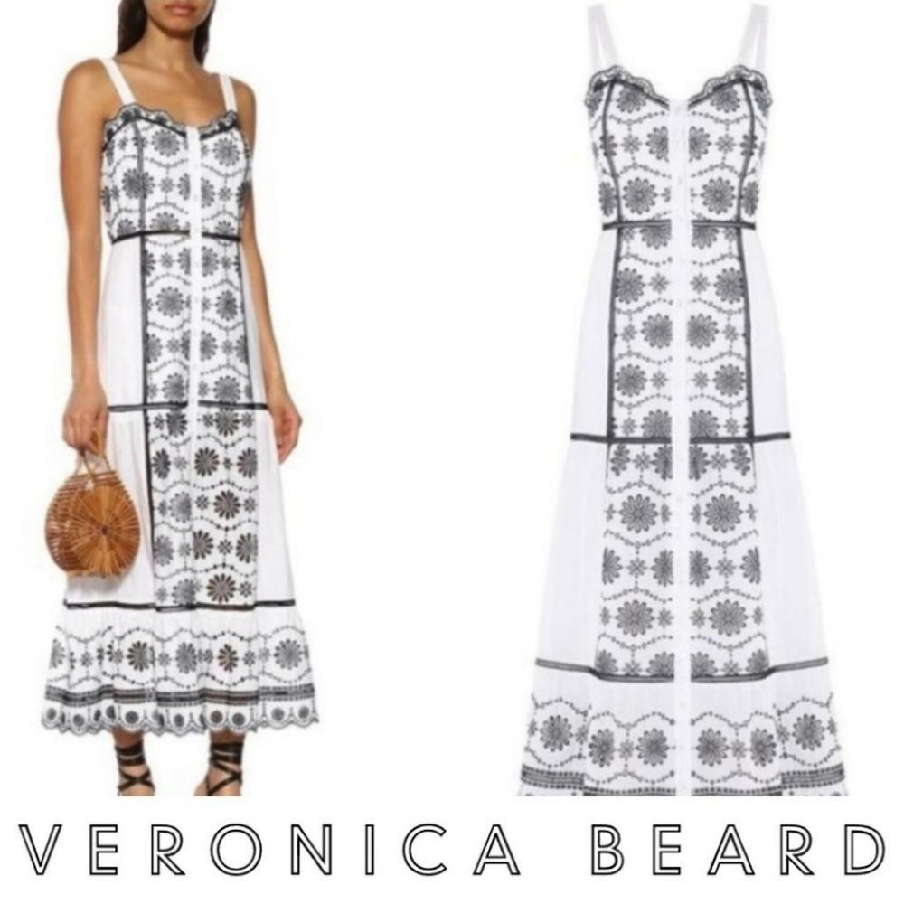 Veronica Beard Sasha Midi Dress Size 8